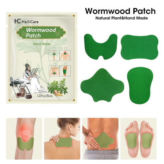 12pieces/Bag Foot Neck Knee Waist Massage Stickers Wormwood Natural Plant Self-heating Relief Joint Ache Pain Cinnamon Ginger