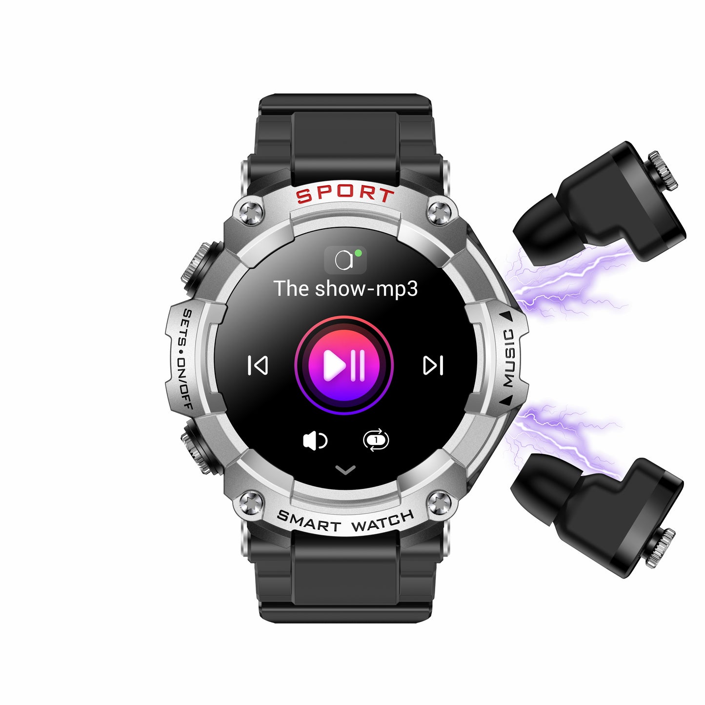 T96 Smart Watch TWS 2 in 1 Bluetooth HD Call Recording Local Playback Health Monitoring