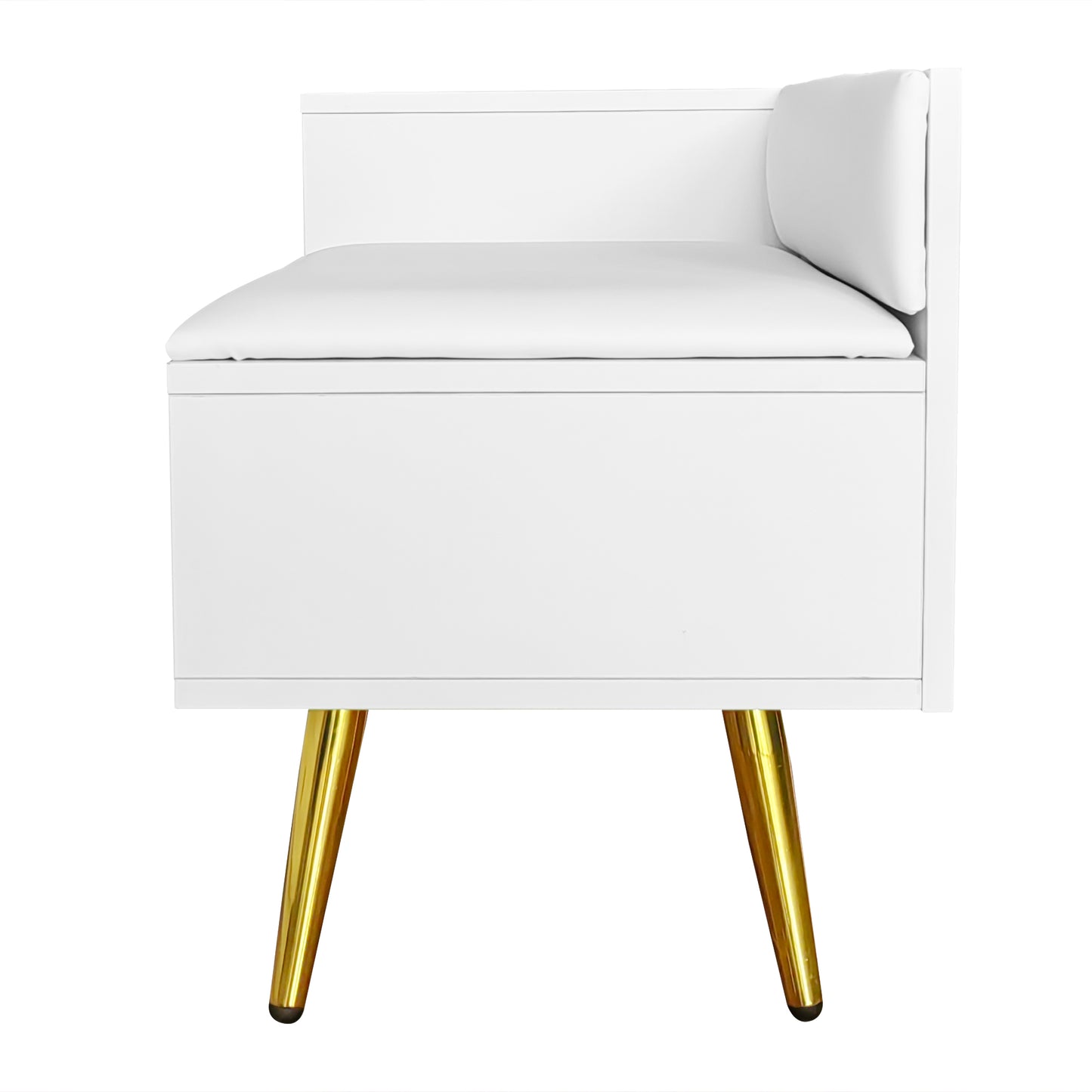 Modern Shoe Storage Bench with Hidden Storage and Upholstered Cushions for Bedside, Living Room and Entryway (White)