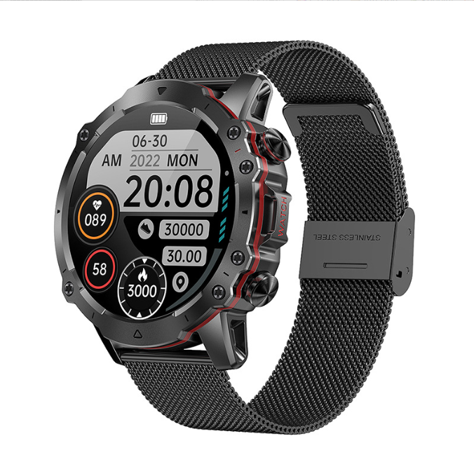 AK56 smartwatch high definition Bluetooth voice call outdoor three prevention heart rate and blood pressure monitoring