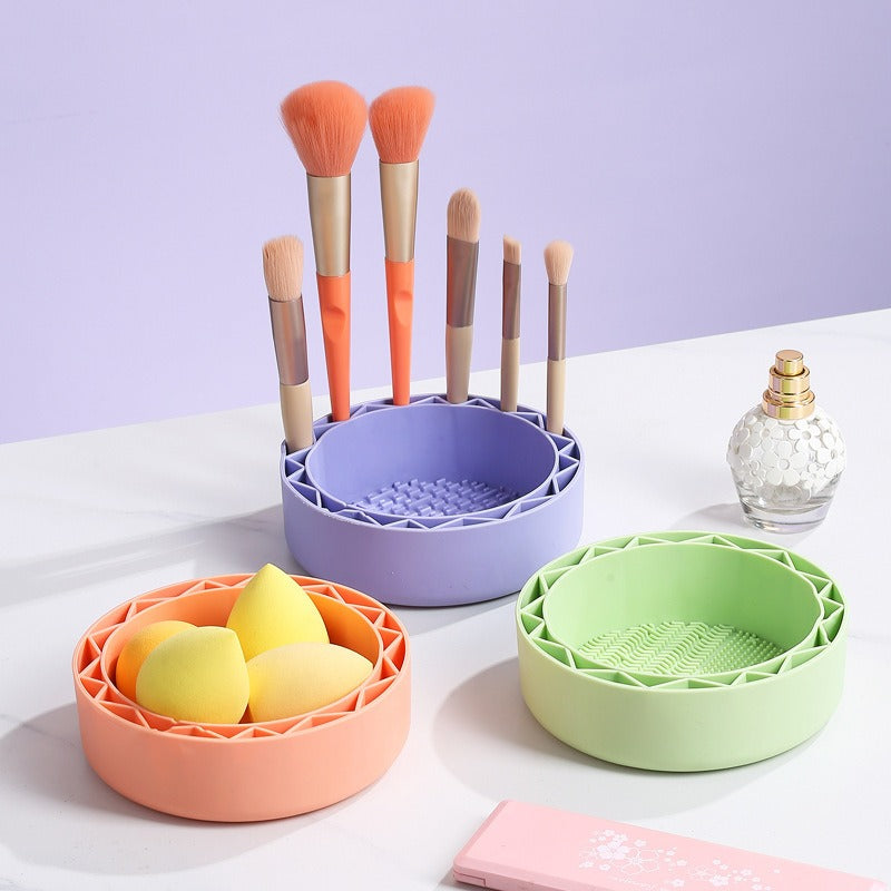 Reusable Makeup Brushes Cleaning Bowl Soft Texture Silicone Cosmetic Beauty Washing Bowl