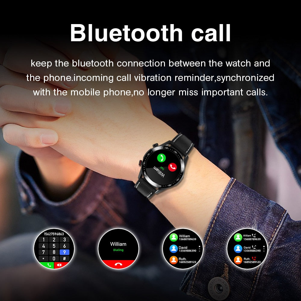 E1-2 Smart Watch Men Bluetooth Call Custom Dial Full Touch Screen Waterproof Smartwatch For Android IOS Sports Fitness Tracker