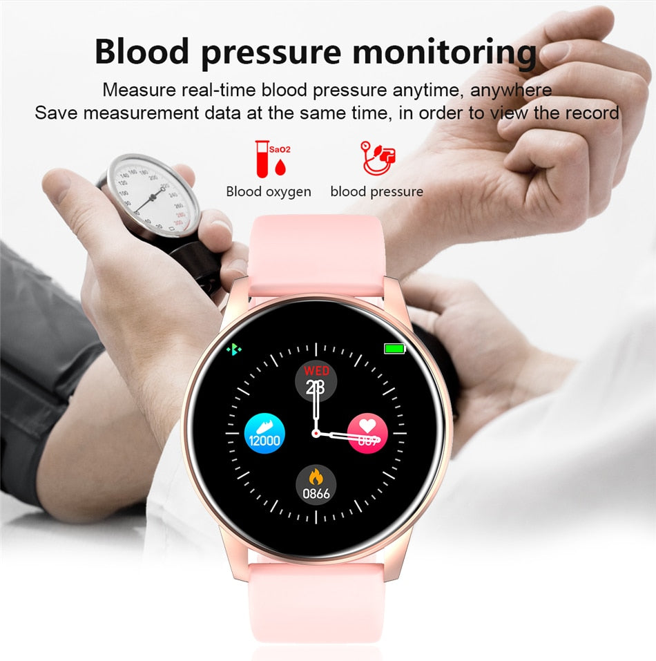 Women Smart Watch Real-time Weather Forecast Activity Tracker Heart Rate Monitor Sports Ladies Smart Watch Men For Android IOS