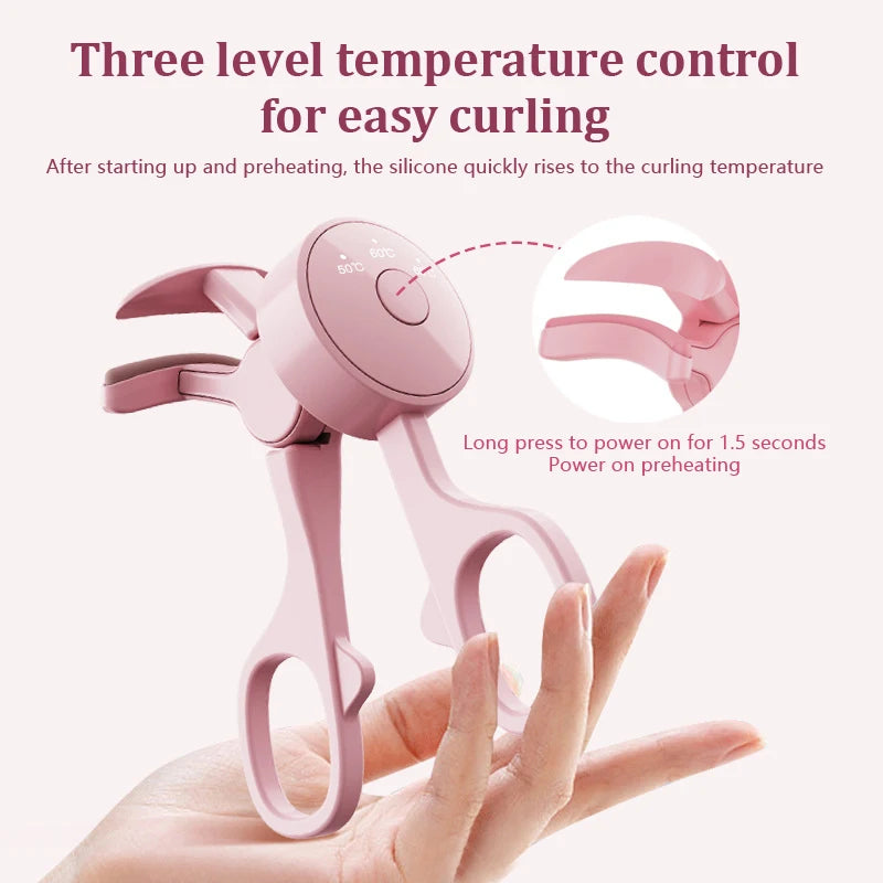 Electric Eyelash Curler Charging Model Fast Heating Portable Eye Lash Perm Shaping And Lasting Curling Thermal Eyelash Clip