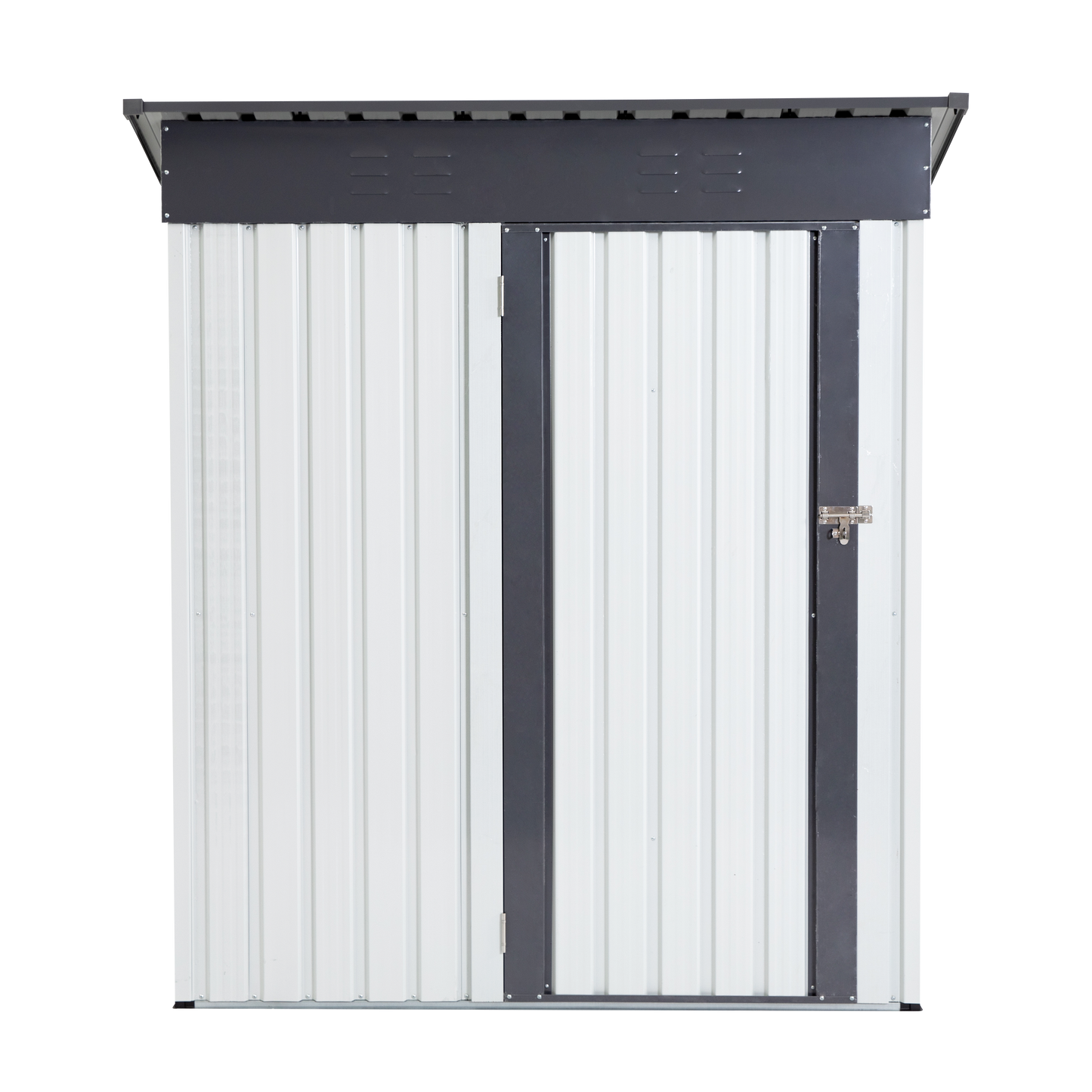 XWT016 Garden Metal Storage Lifter Shed Gray White 5x3x6ft outdoor storing tools Rainproof Hinge door version