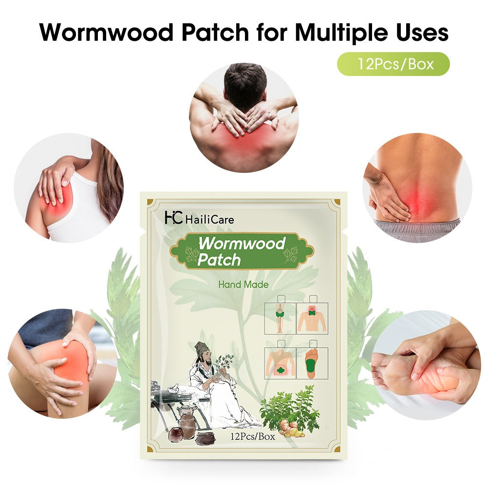 12pieces/Bag Foot Neck Knee Waist Massage Stickers Wormwood Natural Plant Self-heating Relief Joint Ache Pain Cinnamon Ginger