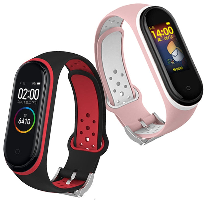 Strap For Mi band 5 4 3 Strap breathable bracelet for mi band 4 3 bracelet miband 3 4 sport strap for XiaoMi mi band 3 4 5 Strap