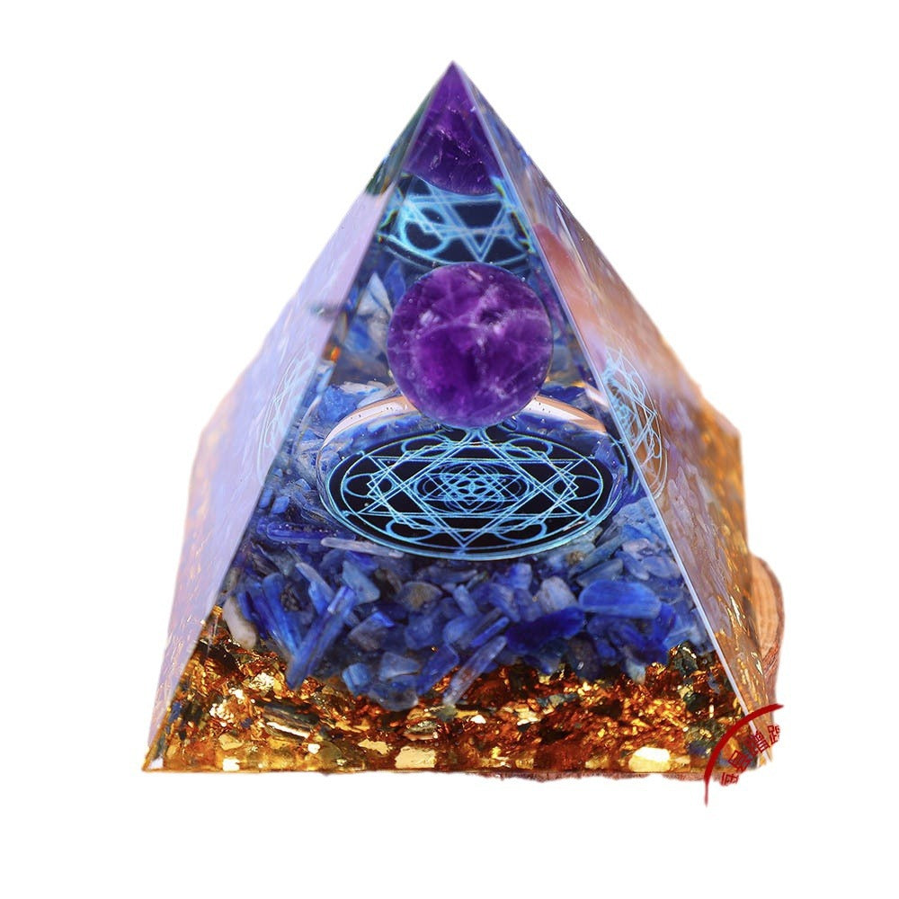 8cm foreign trade same style crystal ball pyramid crystal crushed stone drip resin pyramid ornament