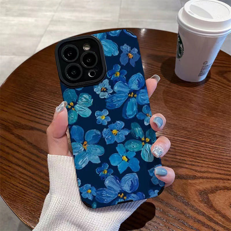 Suitable for Blue Camellia 11pro Apple 14 Phone Case 13 Female iPhone 12 Suitable for 6s/8plus Soft Case