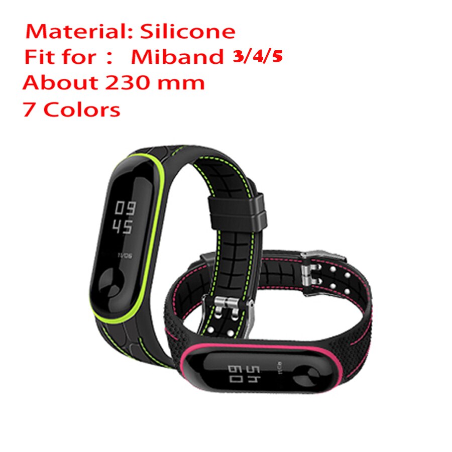 Double line Strap for Xiaomi Mi Band 5 4 3 Accessories Bracelet Wristband Bracelet for Miband 3 4 5 Replacement Breathable Strap